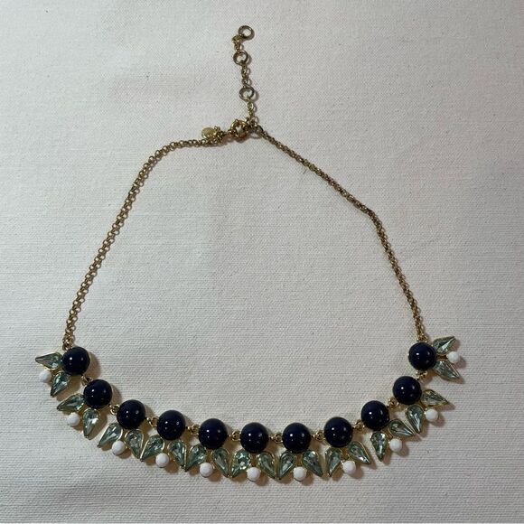 J. Crew statement necklace blues and gold - Picture 4 of 7